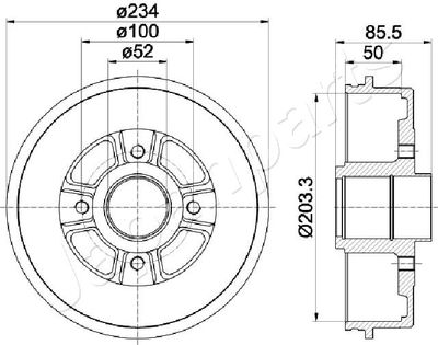 TA0702 JAPANPARTS Тормозной барабан