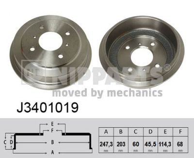 J3401019 NIPPARTS Тормозной барабан