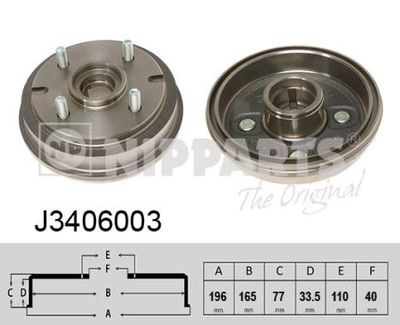 J3406003 NIPPARTS Тормозной барабан