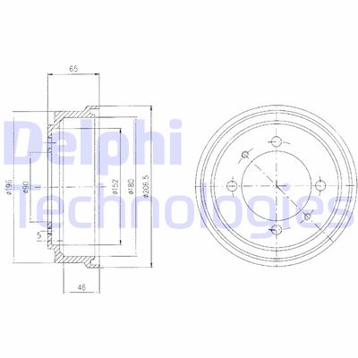 BF498 DELPHI Тормозной барабан