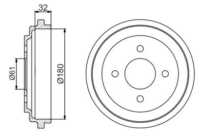 0986477164 BOSCH Тормозной барабан