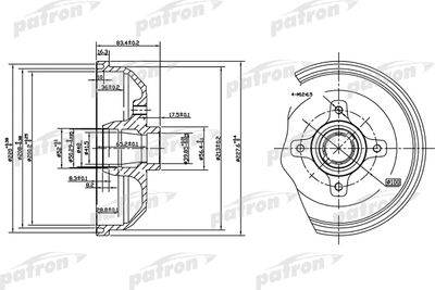 PDR1115 PATRON Тормозной барабан