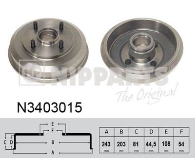 N3403015 NIPPARTS Тормозной барабан