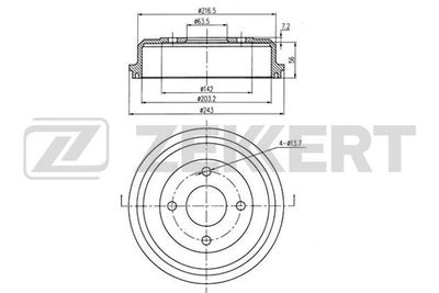 BS5548 ZEKKERT Тормозной барабан