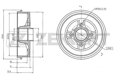 BS6305 ZEKKERT Тормозной барабан