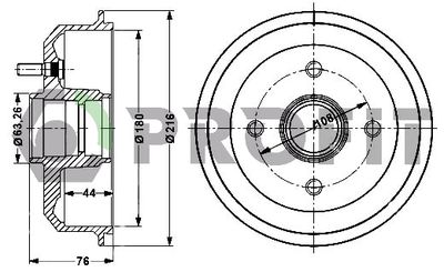 50200024 PROFIT Тормозной барабан