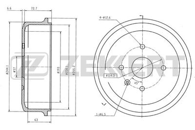 BS5581 ZEKKERT Тормозной барабан