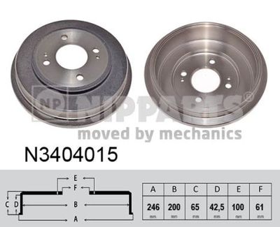 N3404015 NIPPARTS Тормозной барабан