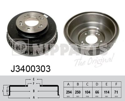 J3400303 NIPPARTS Тормозной барабан