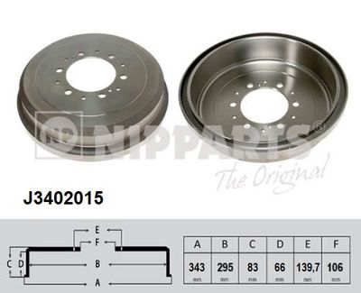 J3402015 NIPPARTS Тормозной барабан