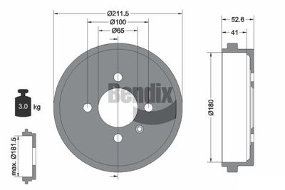 BDM1052 BENDIX Braking Тормозной барабан