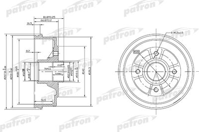 PDR1146 PATRON Тормозной барабан