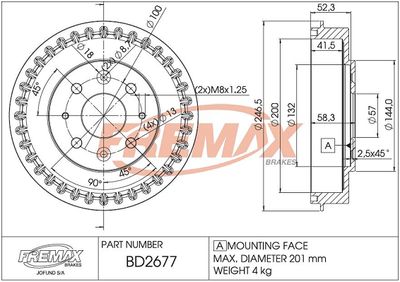 BD2677 FREMAX Тормозной барабан