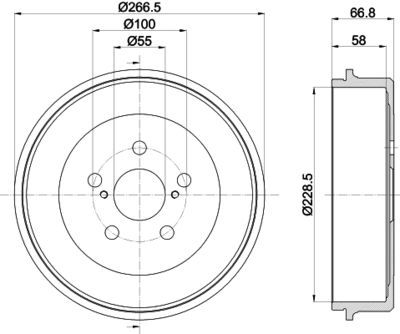 8DT355300501 HELLA Тормозной барабан