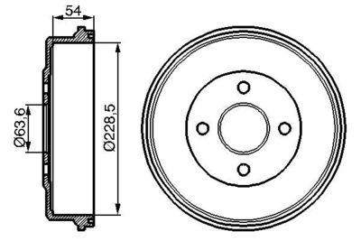 0986477051 BOSCH Тормозной барабан