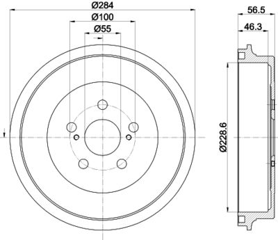 8DT355303091 HELLA Тормозной барабан