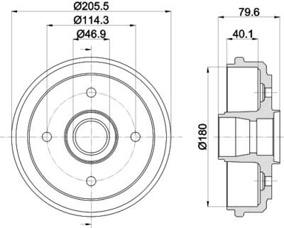 8DT355300561 HELLA Тормозной барабан