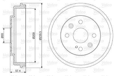 237046 VALEO Тормозной барабан