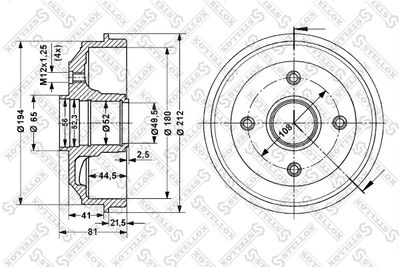 60253705SX STELLOX Тормозной барабан