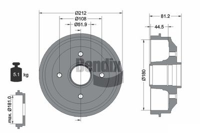 BDM1027 BENDIX Braking Тормозной барабан