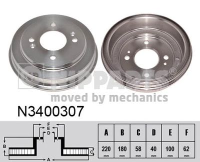 N3400307 NIPPARTS Тормозной барабан