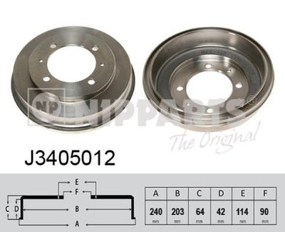 J3405012 NIPPARTS Тормозной барабан