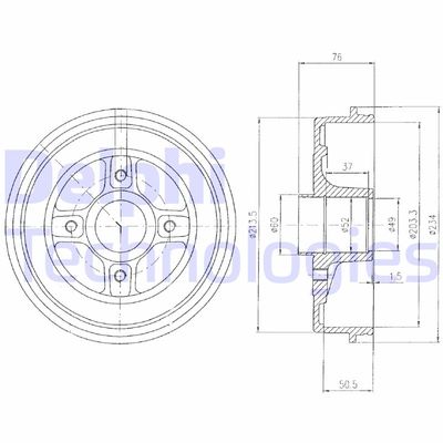 BF281 DELPHI Тормозной барабан