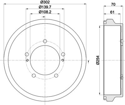 8DT355302721 HELLA PAGID Тормозной барабан