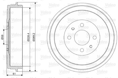 237037 VALEO Тормозной барабан