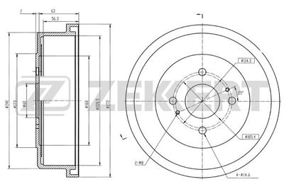 BS5532 ZEKKERT Тормозной барабан