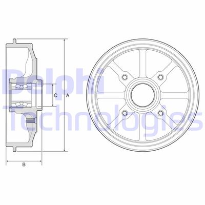 BFR484 DELPHI Тормозной барабан