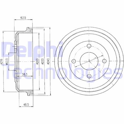 BF369 DELPHI Тормозной барабан
