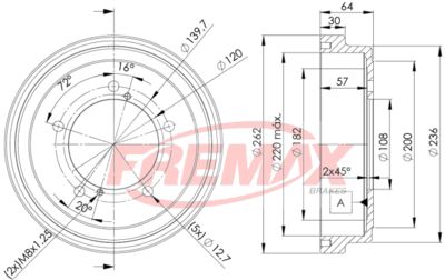 BD4804 FREMAX Тормозной барабан