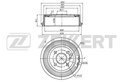 BS5053 ZEKKERT Тормозной барабан