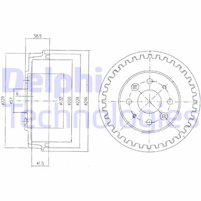 BF396 DELPHI Тормозной барабан