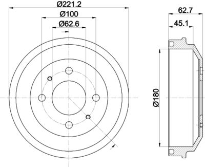 8DT355302681 HELLA Тормозной барабан