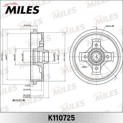 K110725 MILES Тормозной барабан