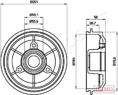 TA0607C JAPANPARTS Тормозной барабан