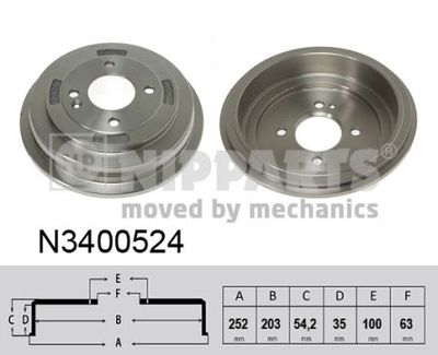 N3400524 NIPPARTS Тормозной барабан