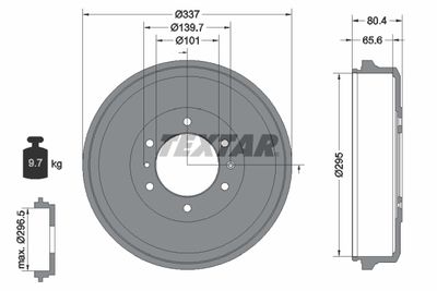 94039400 TEXTAR Тормозной барабан