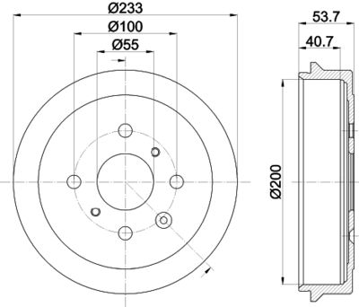 8DT355300581 HELLA Тормозной барабан