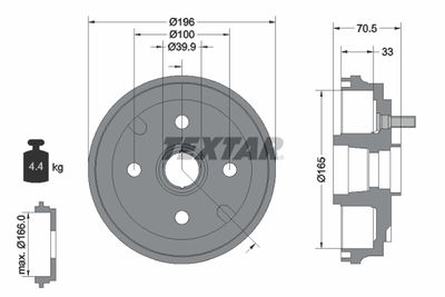 94033900 TEXTAR Тормозной барабан