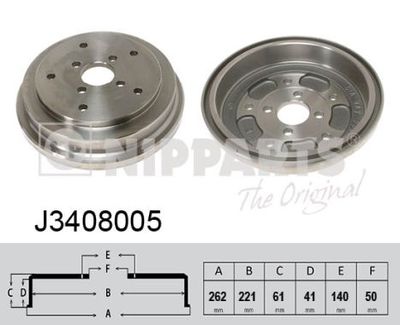 J3408005 NIPPARTS Тормозной барабан