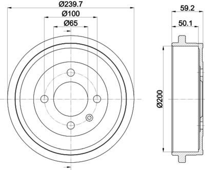 8DT355301571 HELLA PAGID Тормозной барабан