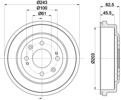 8DT355300231 HELLA PAGID Тормозной барабан