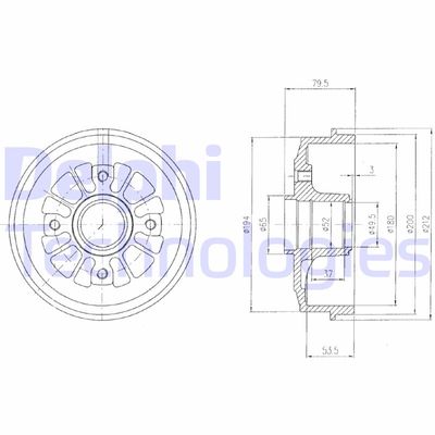 BF270 DELPHI Тормозной барабан