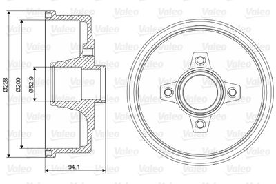 237098 VALEO Тормозной барабан