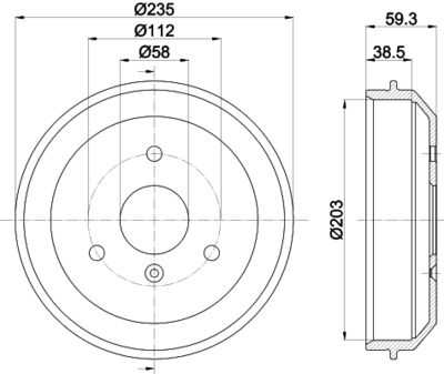 8DT355301581 HELLA PAGID Тормозной барабан