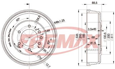 BD0022 FREMAX Тормозной барабан