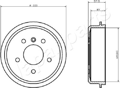 TA0500 JAPANPARTS Тормозной барабан